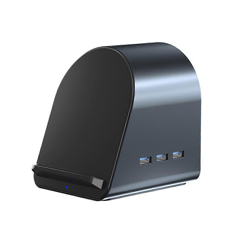 Small 10 in 1 USB3.0  Docking Station Multi Port USB Flashing Drive Hub Phone Wireless Charger