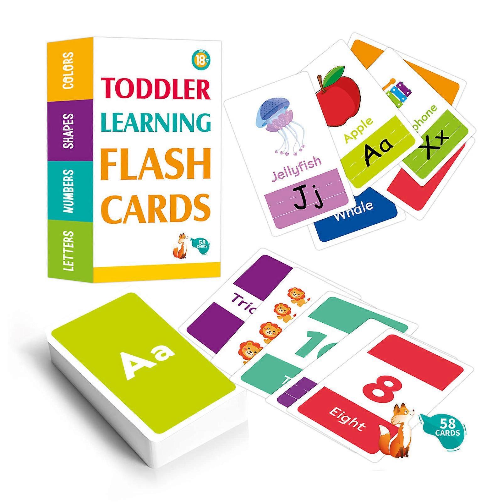 Toddler Learning Flash Cards Set Letter Color Shape Number Learning Toy for 2-4 Years Old Kids