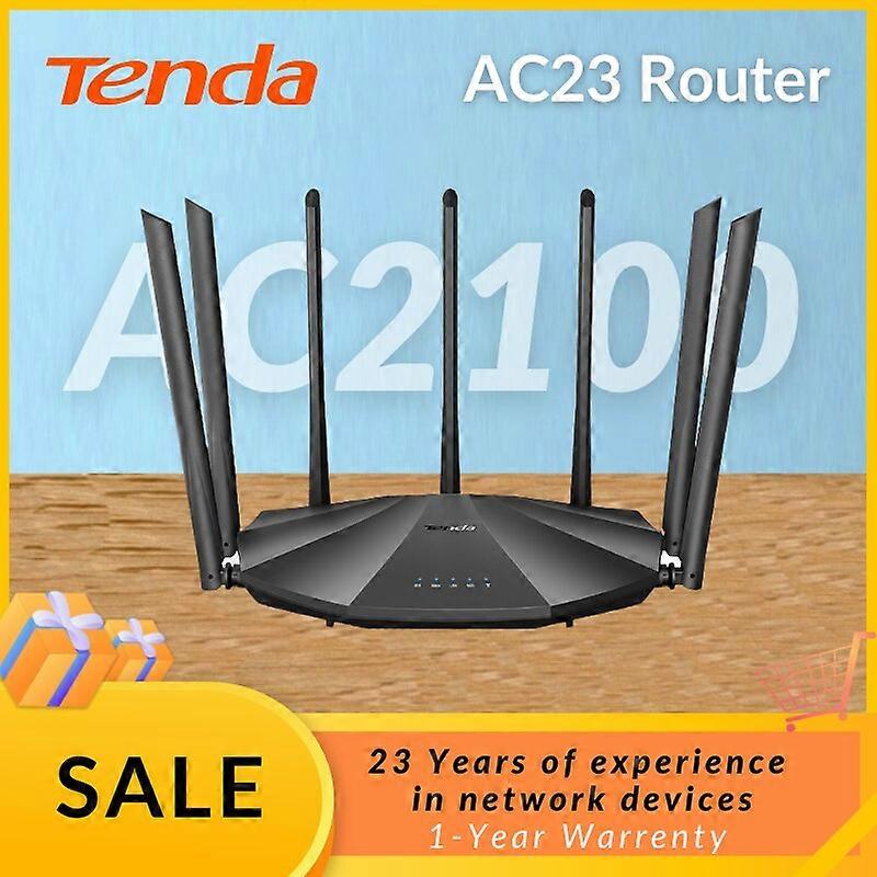 Tenda WiFi Router AC23 AC2100 Dualband 2,4G 5GHz Gigabit Router Beamforming Kindersicherung Gast Netzwerk Range Extender