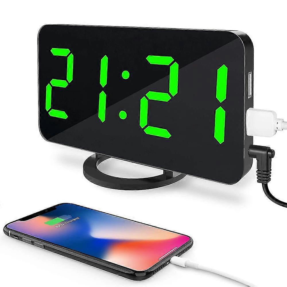 Led Digital Alarm Clock Without Ticking, 3-level Brightness Control