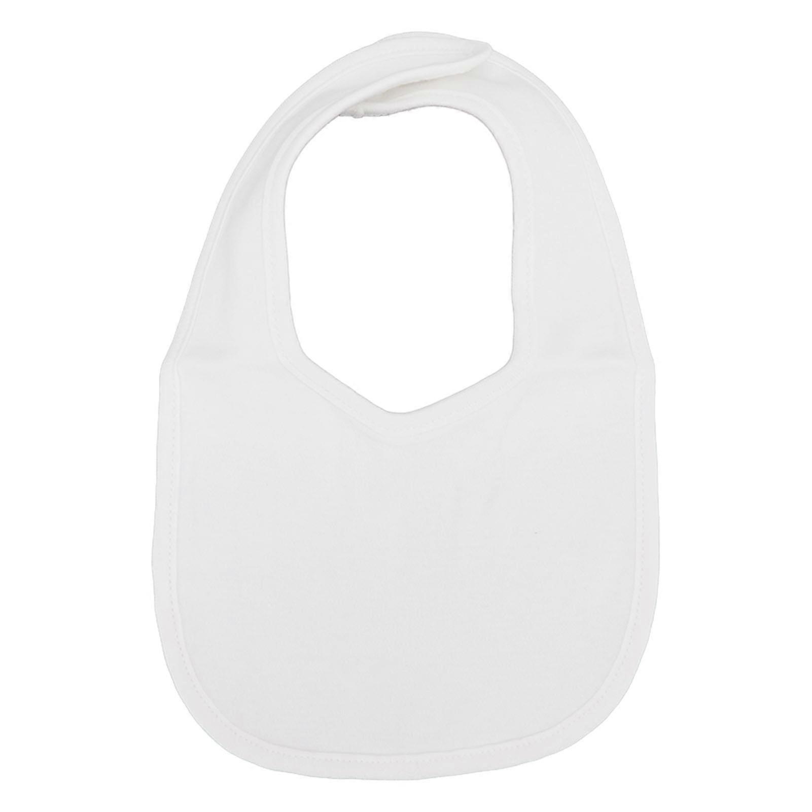 Baby Bib Cotton Pure White Double Layer Regulable Soft Comfortable Machine Washable Toddler Button Bib