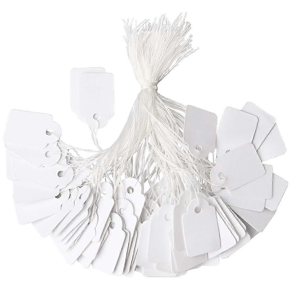 500 Pieces Jewelry Price Tags, White Strung Tags Paper Marking Tags Clothing Display Tag Price Labels with String