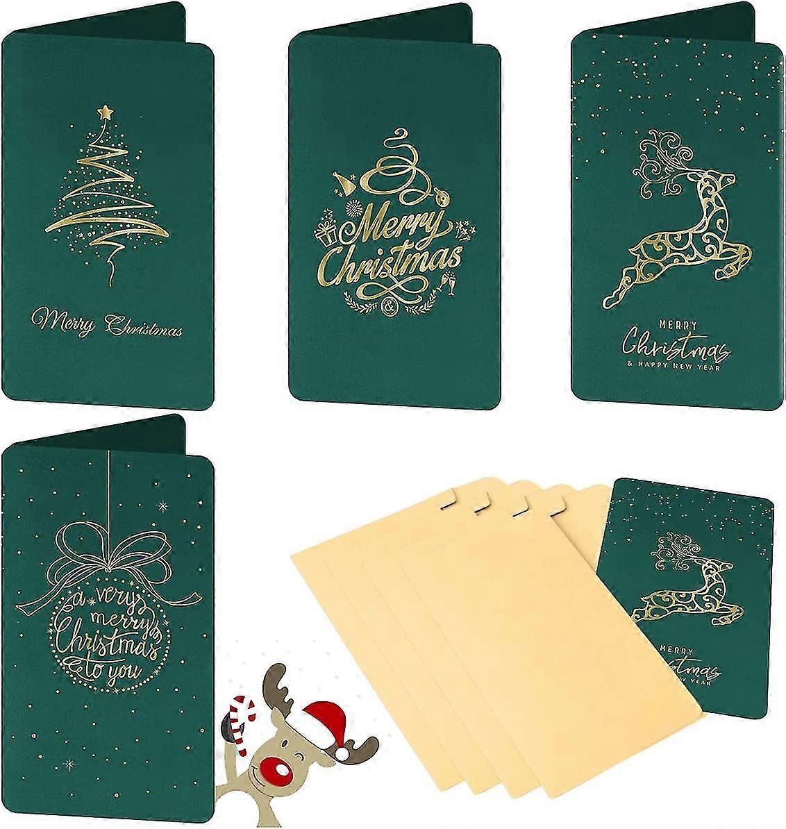 blank vintage bronzing christmas greeting card with envelopes