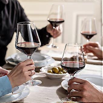 Große Rotweingläser 6er Set | 420 ML | Avantgarde-Kollektion | Große Kristall Weingläser, Weinprobierset, Weißwein Gläser | Wein mit flachem Boden