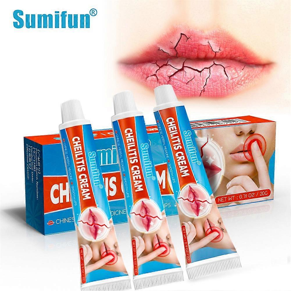 1-3τμχ Cheilitis Cream Φλεγμονή Χειλικός έρπης Αντιβακτηριακά Σκασμένα χείλη Αλοιφή Θεραπεία Ξηρό σκασμένο ραγισμένο ξεφλούδισμα