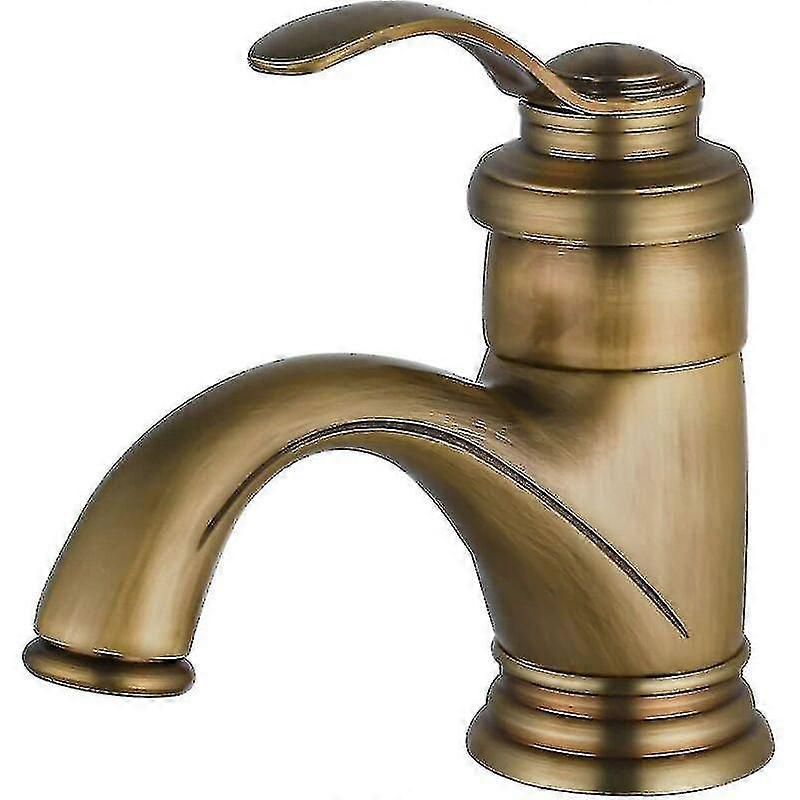 Antique Retro Brushed Brass Bathroom Sink Faucet