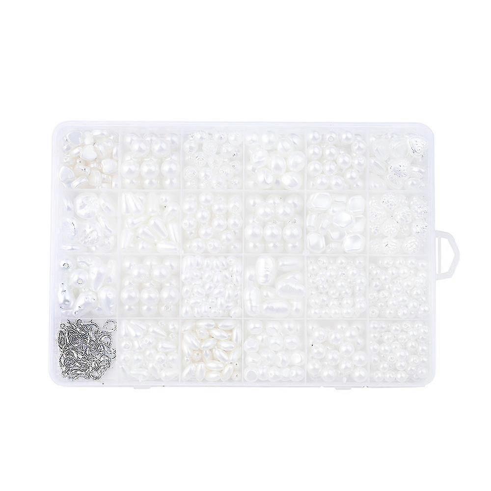 24 Grid Pearl Handmade Diy Box Set Scissors 1 Stretch Thread 2 Rolls