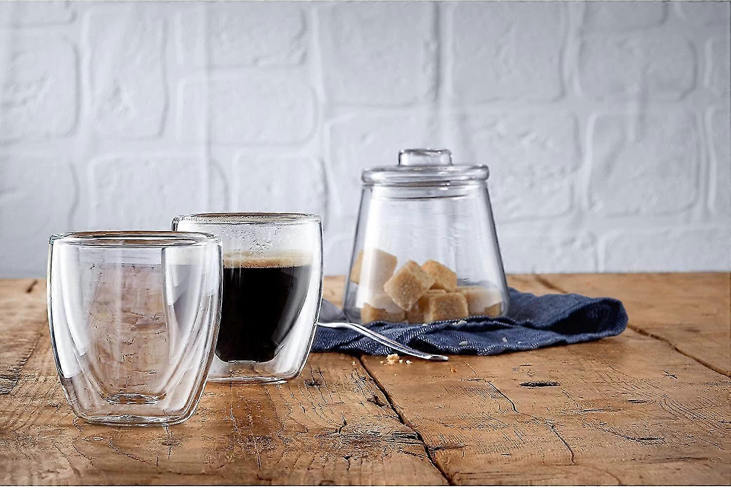 Wmf Kult Double-walled Espresso Cups Glass Set, Double-walled Glasses 80 Ml, Floating Effect, Thermal Glasses, Heat-resistant Espresso Glass