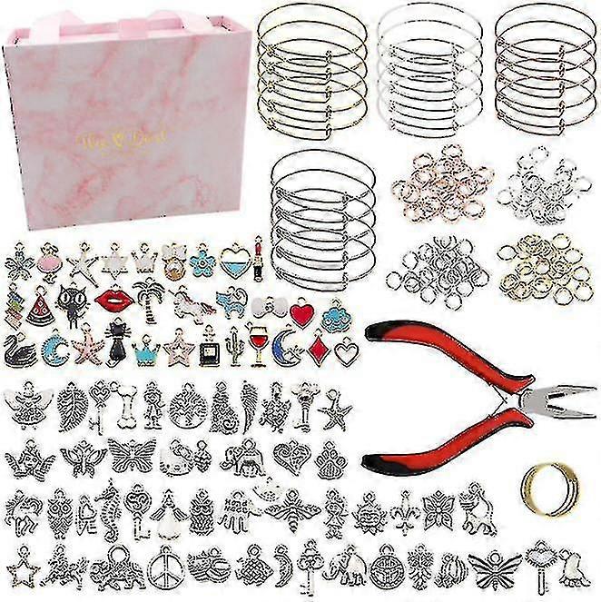 300pcs Bangle Bracelets Making Kit, Charm Bracelet Making Kit