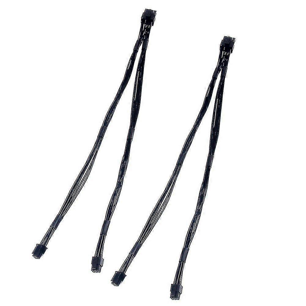 2pcs Dual Mini Pci-e 6-pin To 8-pin Pci-e Power Cable Compatible With Video Card