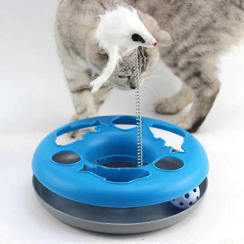 Interactive Cat Toy 2 in 1 Cat Toy with Mouse Rotating Cat Feathe