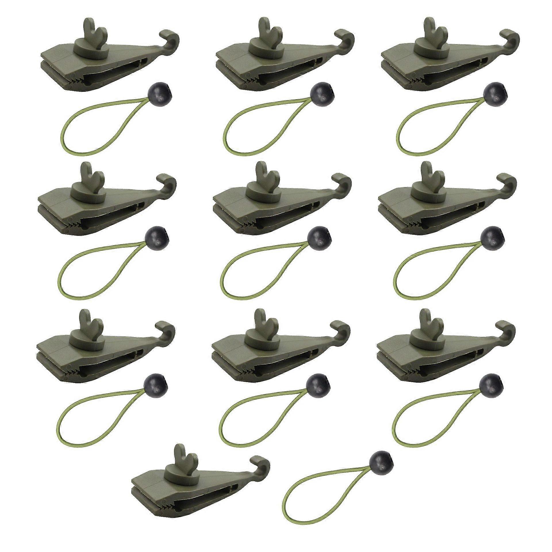 Tarpaulin Clips, Tarpaulin Fastener Clips - Heavy Duty Tarpaulin Clips with Locking Grip, 10 Pieces, with Ball Bungee Cord, Awnings & Pool Covers Sec