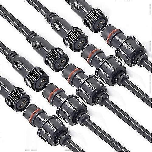 موصل مقاوم للماء ، موصل LED للذكور الإناث ، مع موصل IP65 مقاوم للماء 2pin 2pin ، مع كابل تمديد 16AWG 20 سم ، لشريط إضاءة LED