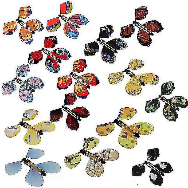 10pcs Flying Butterfly Bookmark Decompression Creative Funny Magic Prop Paper Bookmark Toy