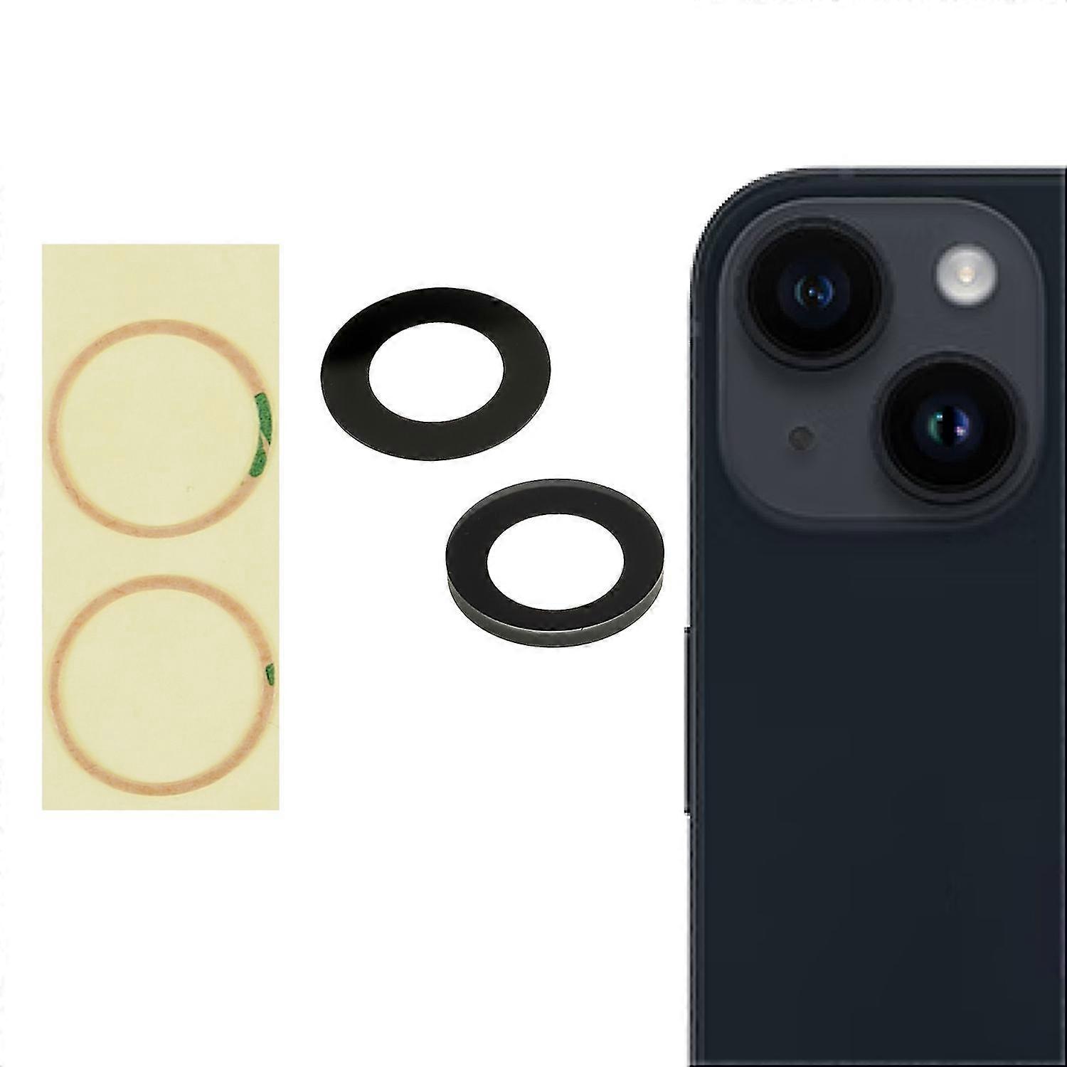 Compatible with iPhone 14/14 Plus 1 Set Rear Camera Lens Cover with Adhesive Sticker
