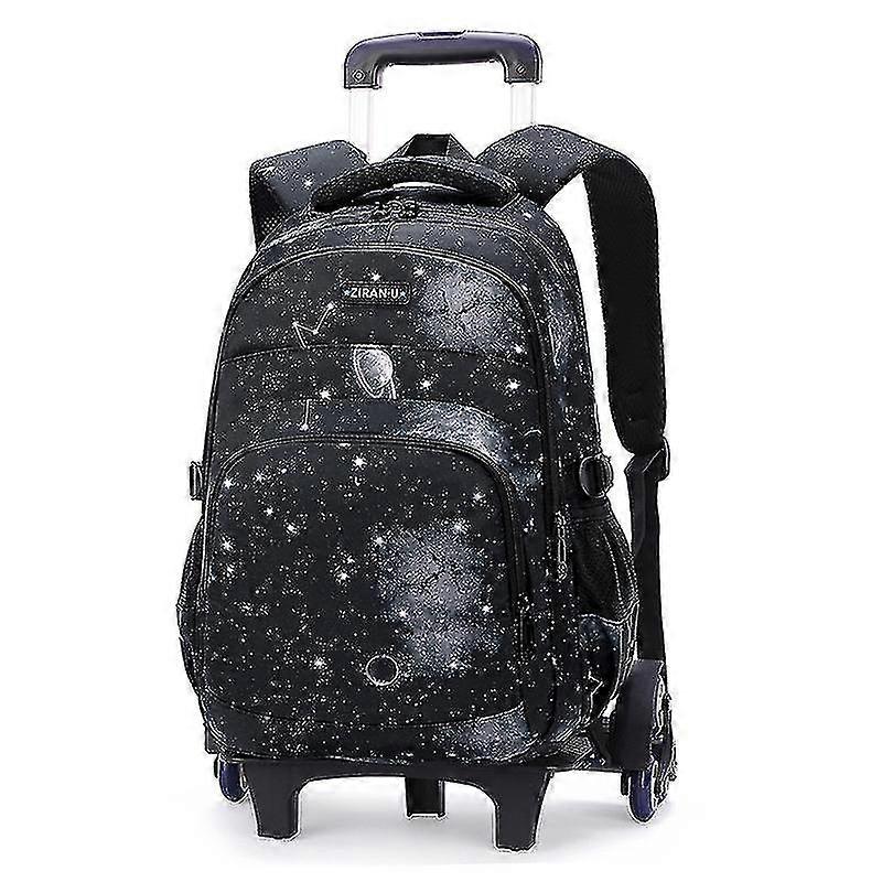 Middle School Students' Backpack With 6-wheel Roller Folding Pull Rod Bag Detachable