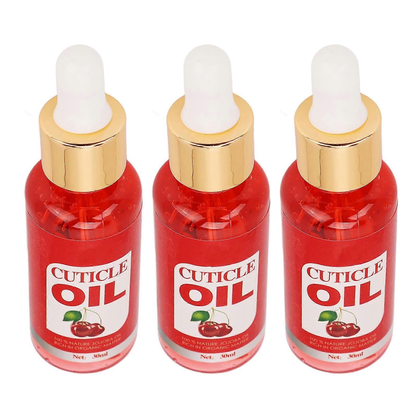 3pcs 30ml Cuticle Oil Portable Moisturizing Nutrition Strengthening Nails Exfoliating Cuticle Softener Oil