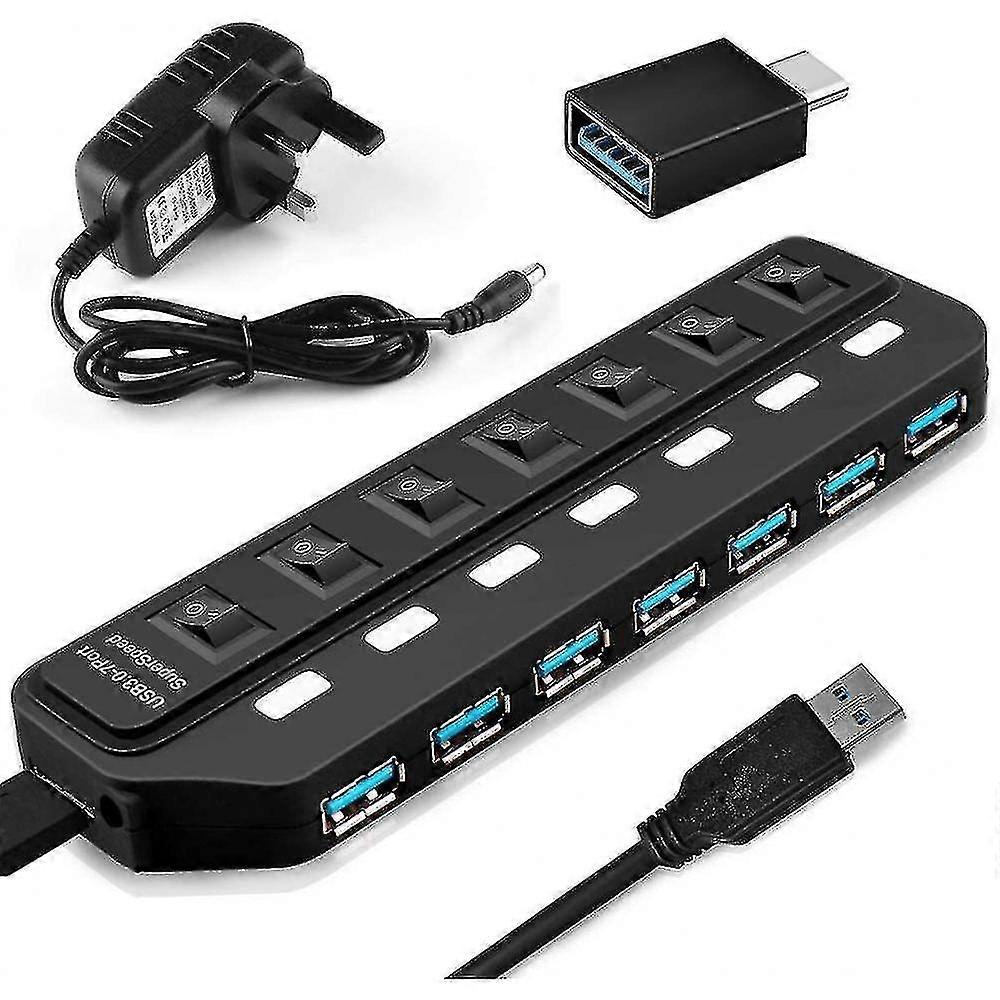 Usb Hub 3.0 7 Port Data Hub Usb Splitter With Individual S Es