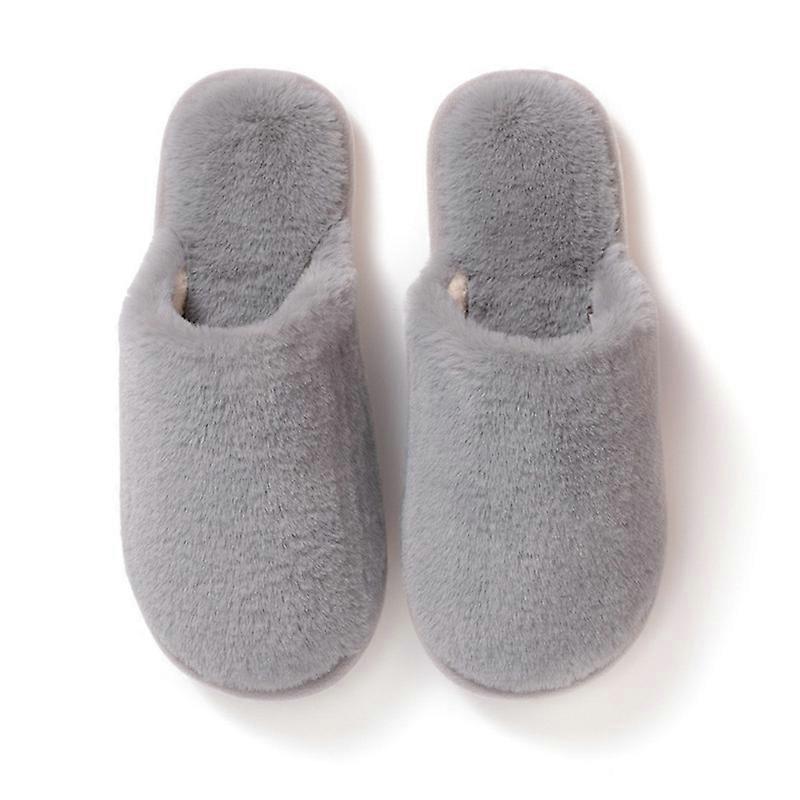 Women's Fuzzy House Memory Foam Slippers, Furry Faux Fur Lined Bedroom Shoes, Cozy Indoor Slide