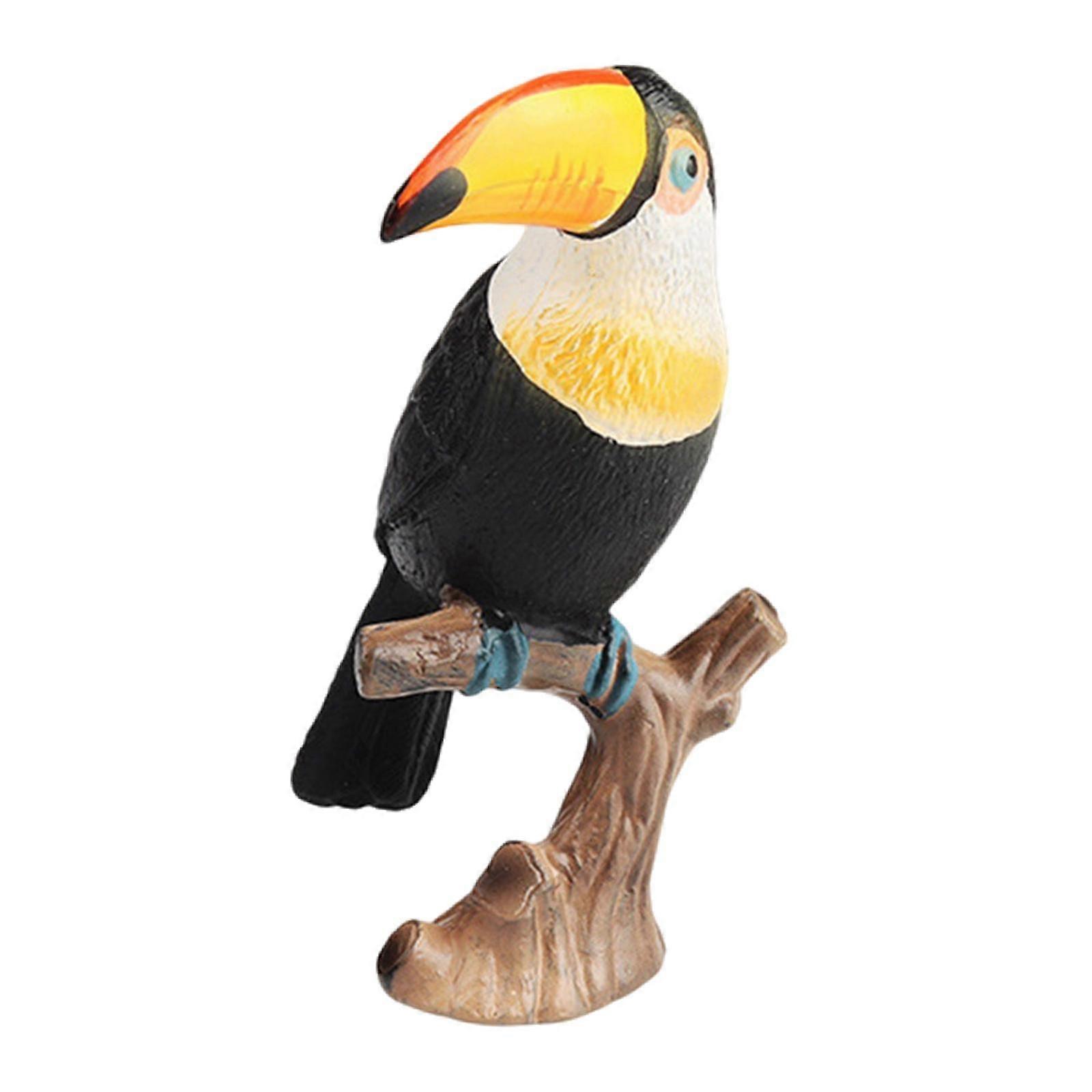 Bird Figures Toys Craft Lifelike Bird for Shelf Classroom Learning Yard Scene Standing on Branch