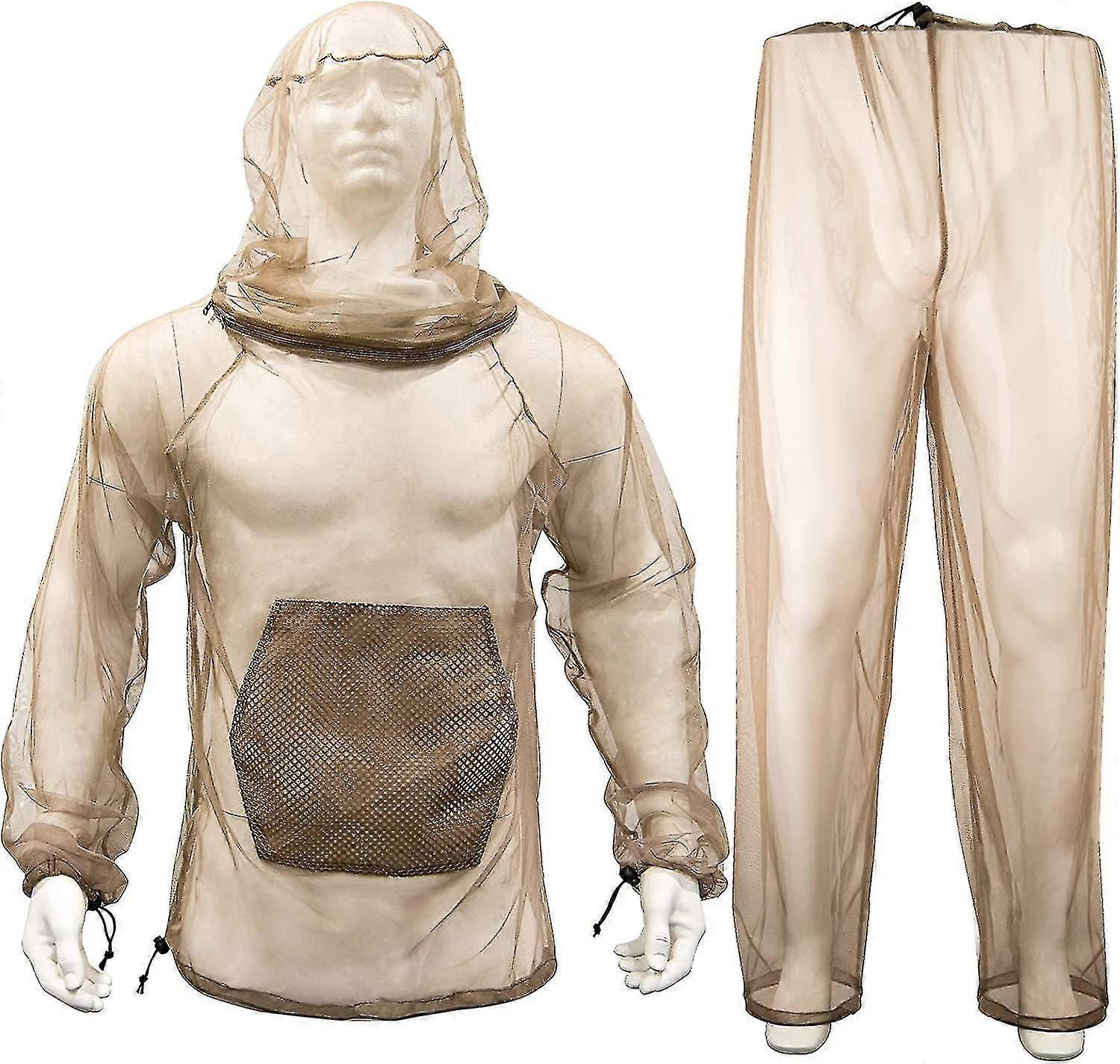 Mosquito Net Suit Camo Hunting Mesh Suit Bug Net Clothing With Hood For Outdoor