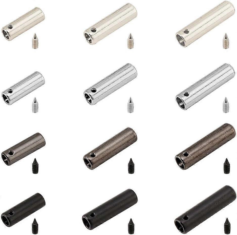 24 Set Metal Cord Ends 12 Styles Aglets Shoelace Tips Shoelace End Caps with Iron Screws Alloy Aglet Replacement Tips for Sneakers Hoodies Bungee Cord