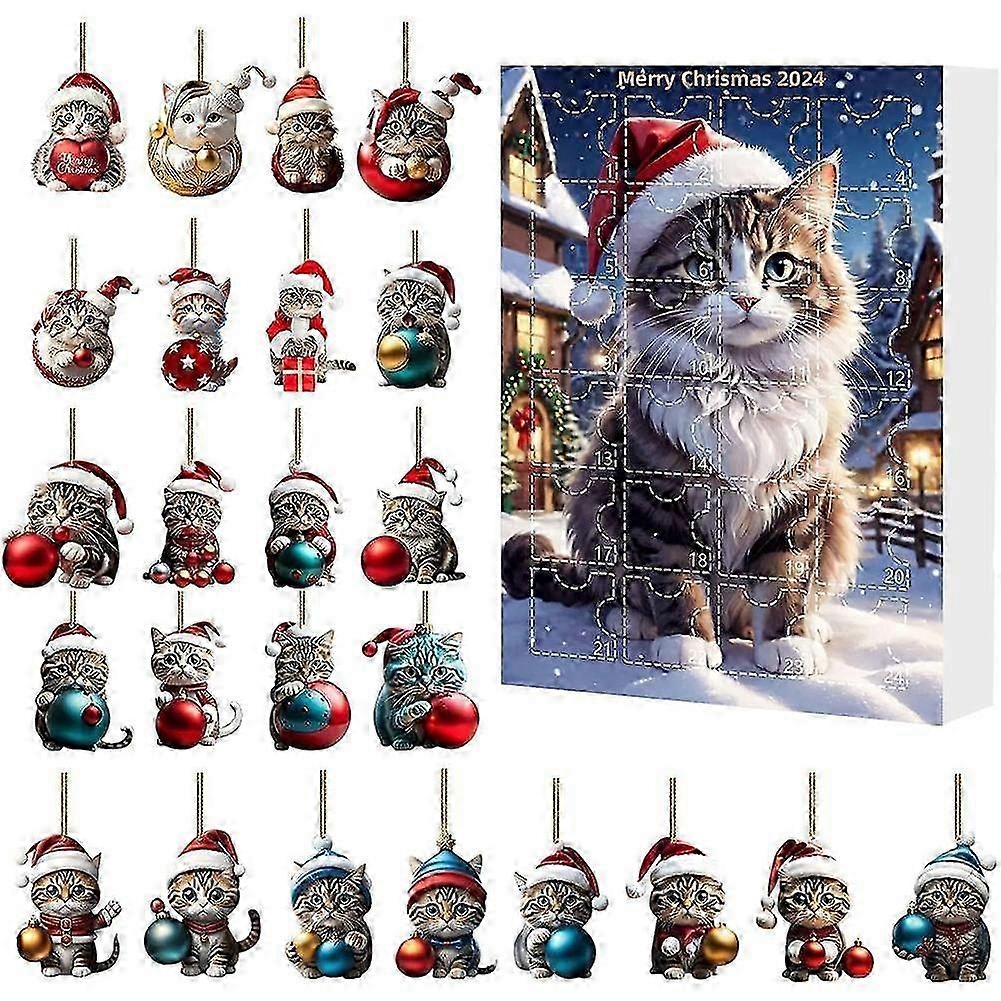 Christmas Tree Cat Pendants, Christmas Advent Calendar 2024