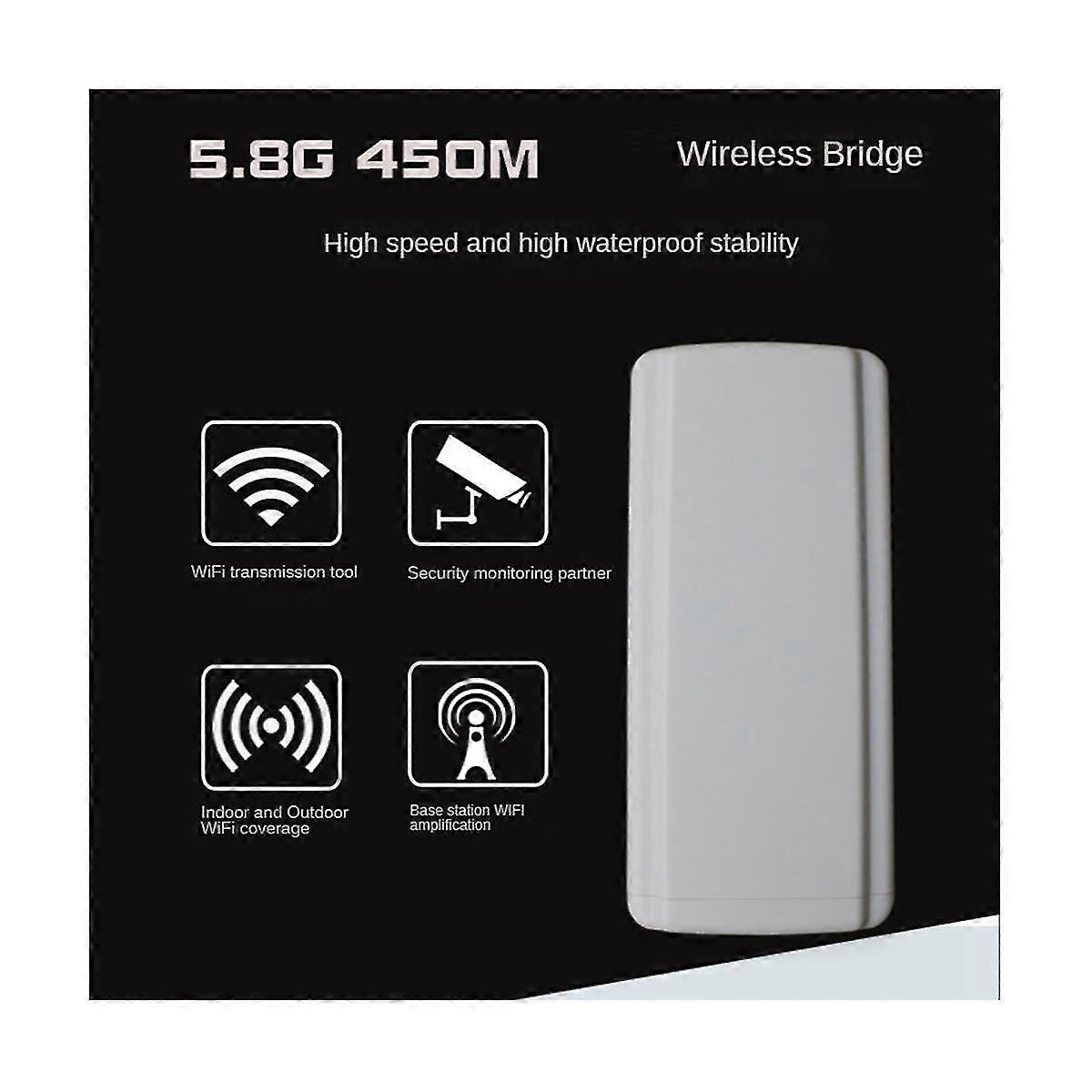 2pcs Wireless Wifi Bridge Outdoor Cpe Router Wifi 5.8ghz 450mbps Repetidor Wifi Extender 2-3km Long