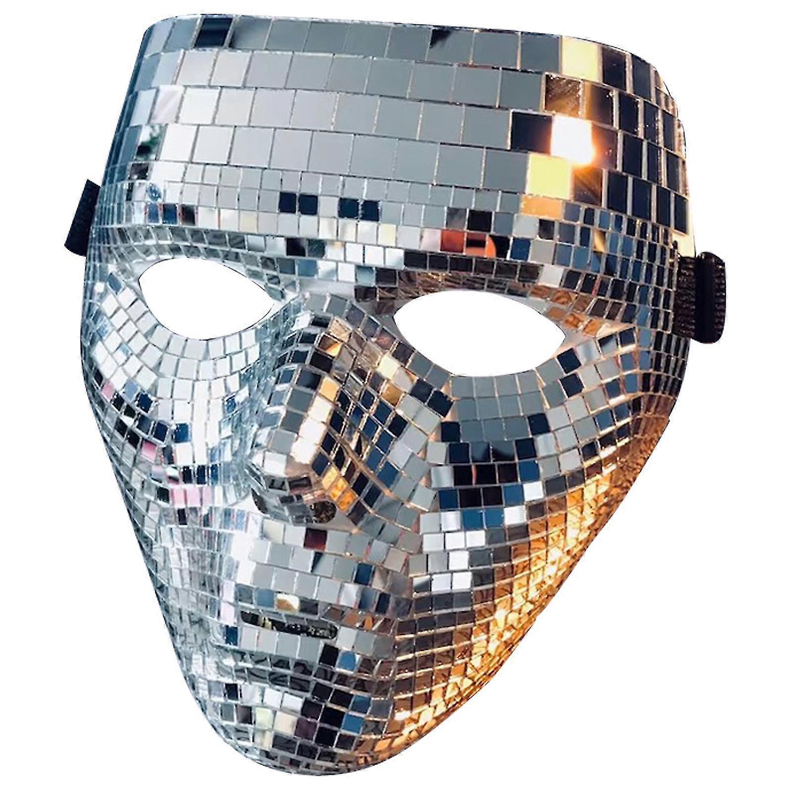 2023 Brand New Shiny Mirror Mask Glitter Face Disco Ball For Dj Stage Mirror Festival Masquerade Masks Party Mask Hot