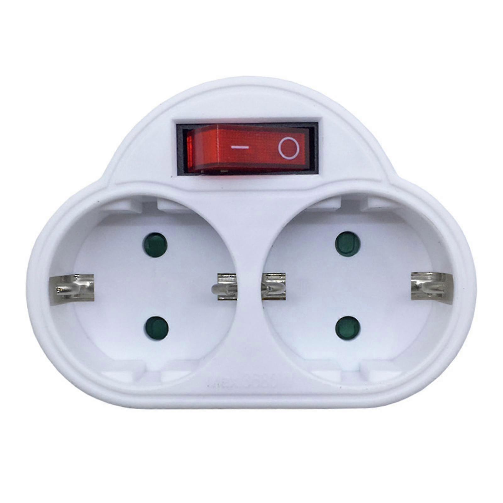 2-slot Eu Socket Schuko Socket Distributeur Socket Strip Plug Adapter Eu Conversion Socket