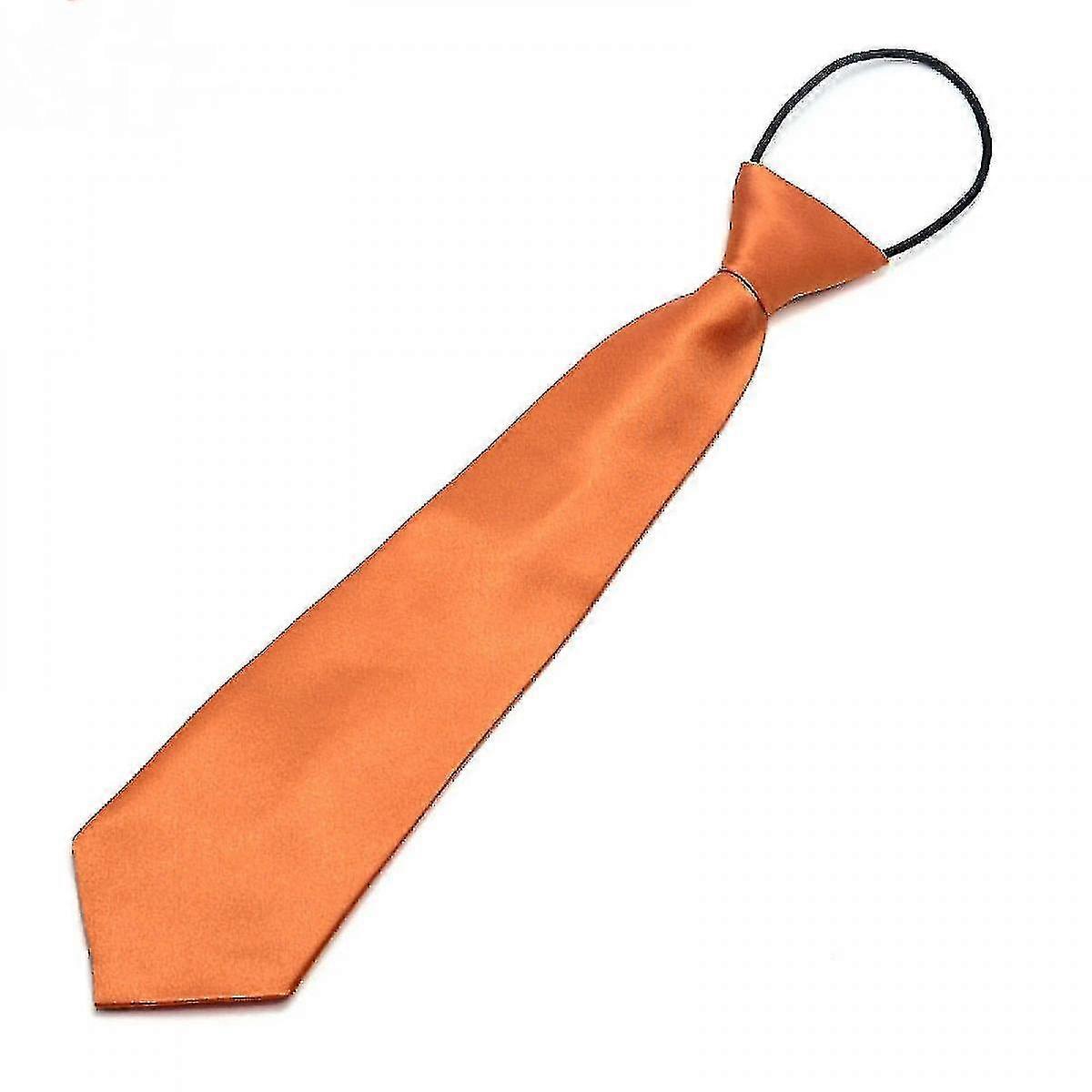 Dětská kravata jednobarevná, Dětská nastavitelná zipová kravata, Dětská výkonnostní kravata, Lazy Tie, oran