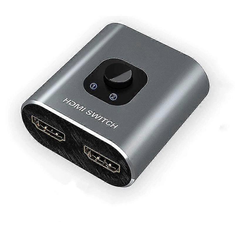 Hdmi Switch 4k 60hz, Bi-directional Hdmi Switcher 2 In 1 Out, Hdmi Splitter 1 In 2 Out, Hdmi Switch Supports 4k 3d 1080p (silver Gray)