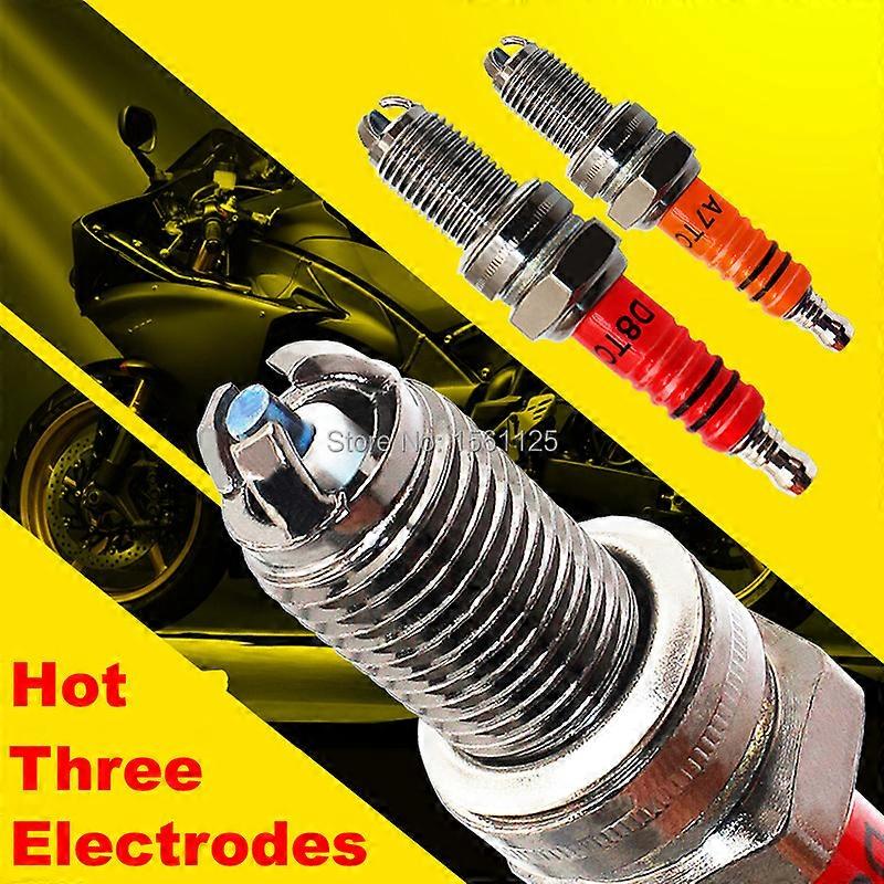 1PC Three-electrode Super D8TC Motorcycle Spark Plug 125cc D8TJC for DR8EA D8EA DR8EIX DPR8EA-9 DPR8EIX-9 IX24 X24ESR-U HG22