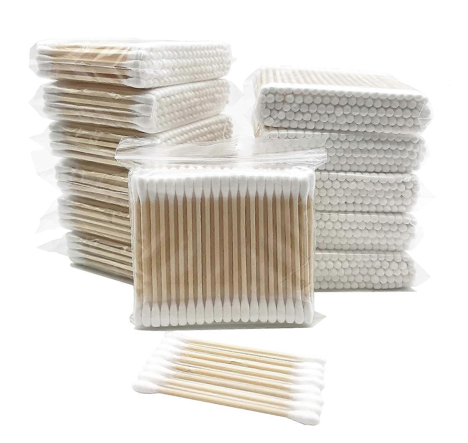 Cotonetes Biodegradáveis 1200pcs (10pack) - Cotonetes com Varas de Madeira