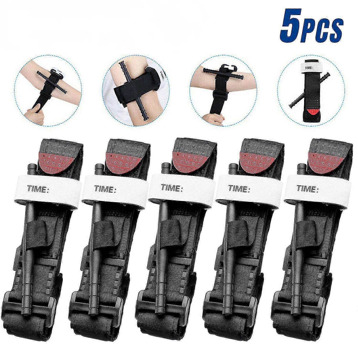 3 / 5pc Trousse de premiers soins Garrot Rapide Une Main Application Urgence Extérieur