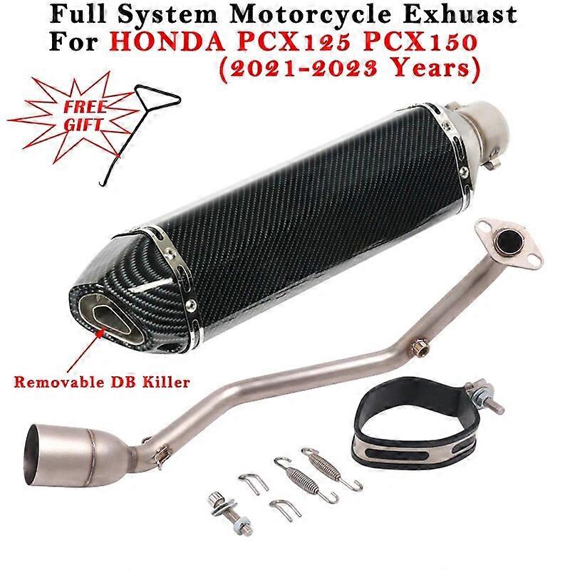 Motorrad Auspuff Voll system modifizierter Schall dmpfer mit Front Link Pipe DB Killer fr Honda PCX125 PCX150 PCX 125 150 20212022 2023