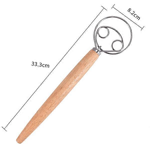 Large Hand Danish Dough Whisk Bread Mixer Stainless Steel Cake Pastry Dough Mixer Stick Egg Beater Kitchen Baking Blender Tools