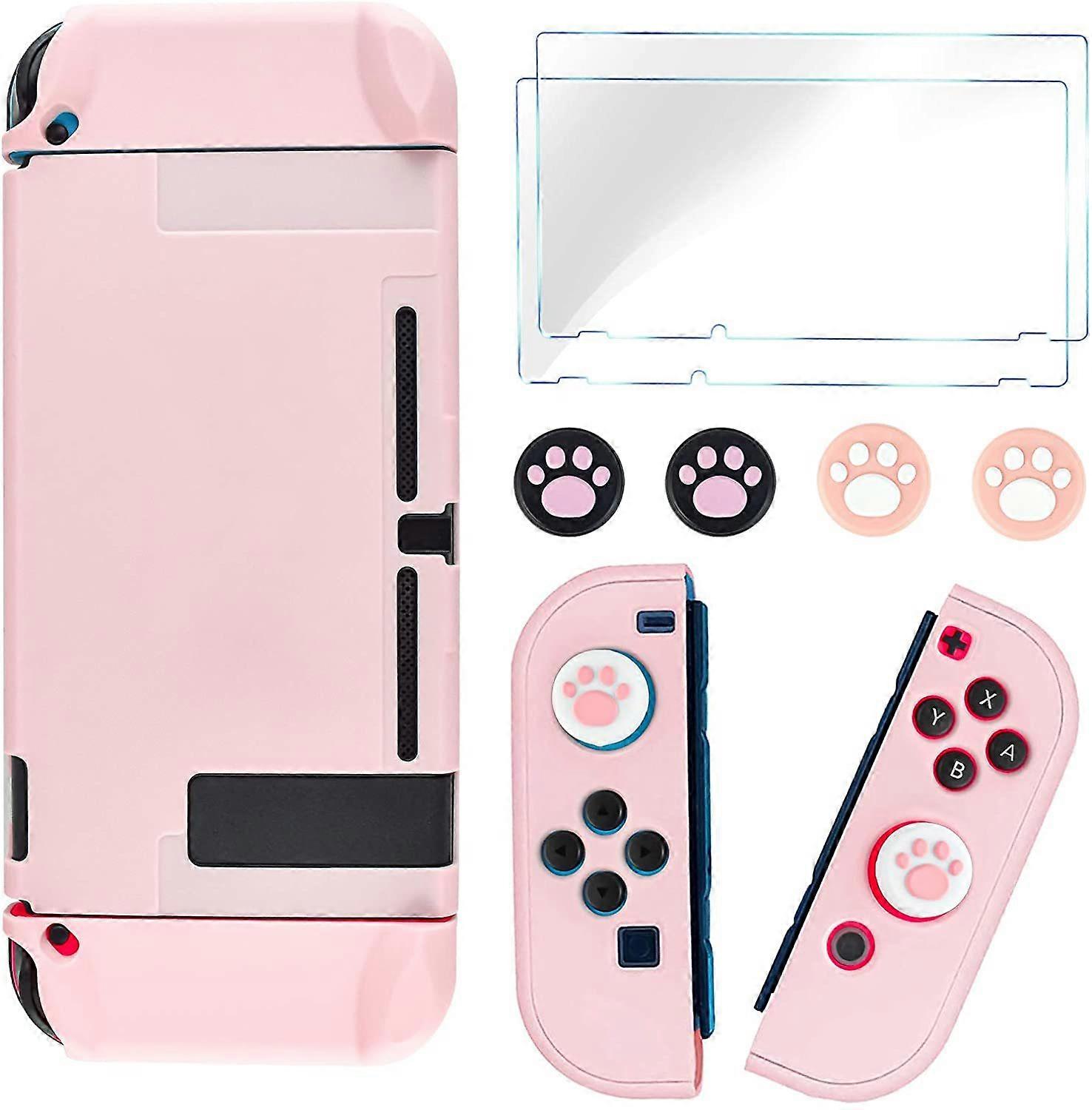 Kawaii Nintend Switch Purple Dockable Case Protective Hard Case Shell For Nintend Switch Console Joycon Back Cover Detachable - Cases