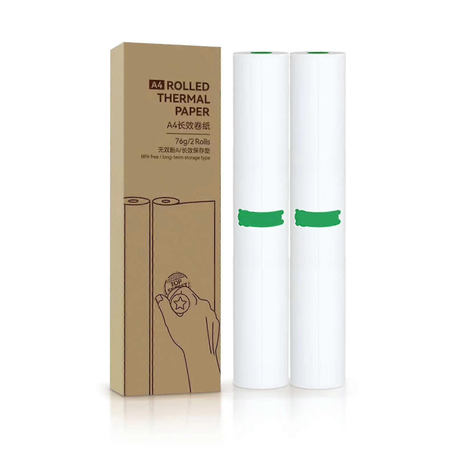 A4 Thermal Paper, 210 X 30mm - 2 Rolls, Compatible With Peripage A40, M08f, Mt810 And Other Portable Printers, Printing Paper Size 8.26''x11.6''