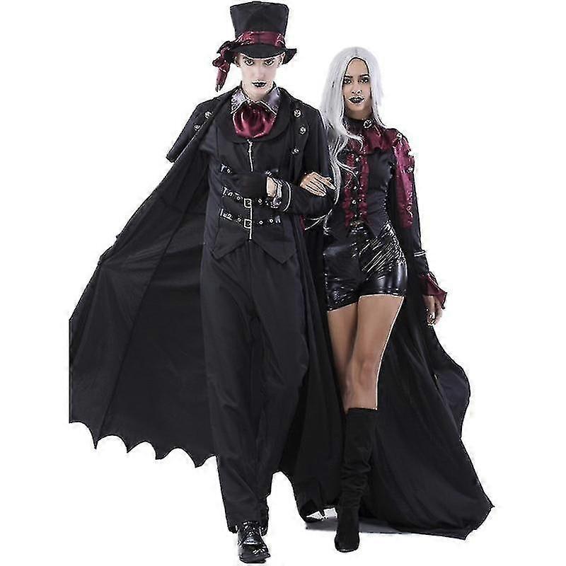 Halloween Vampire Couple Costumes Demon Men's Bloody Handsome Costume Womens Steampunk Vampiress Uniforms Blood Countess