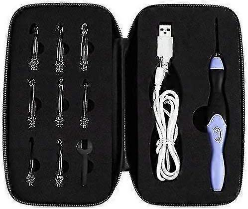9 In 1 Led Crochet Needle Set With 9 Interchangeable Heads For Knitting Needles And Sewing Tools (purple)