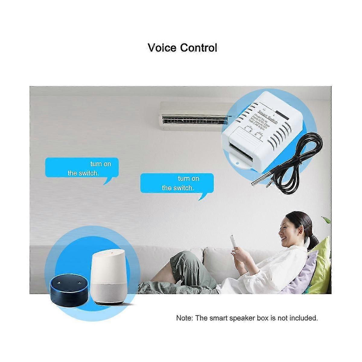 Wifi Smart Temperaturschalter + RF-Fernbedienung 16a 3000w Temperaturüberwachungsschaltermodul für Google Home Alexa