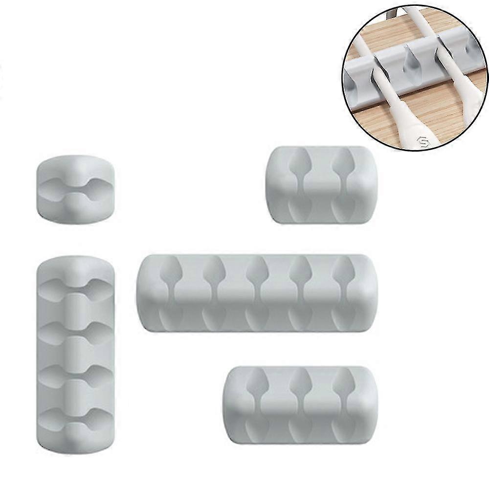 Desktop Cable Organizer - Gray.cable Clamps With Strong Self-adhesive, Cable Management