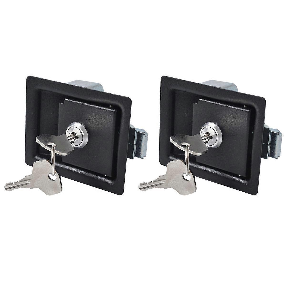 2PCS Trailer Tool Box Locks Door Paddle Handle Latch Anti-Theft Paddle Locks for RV Truck Trailer