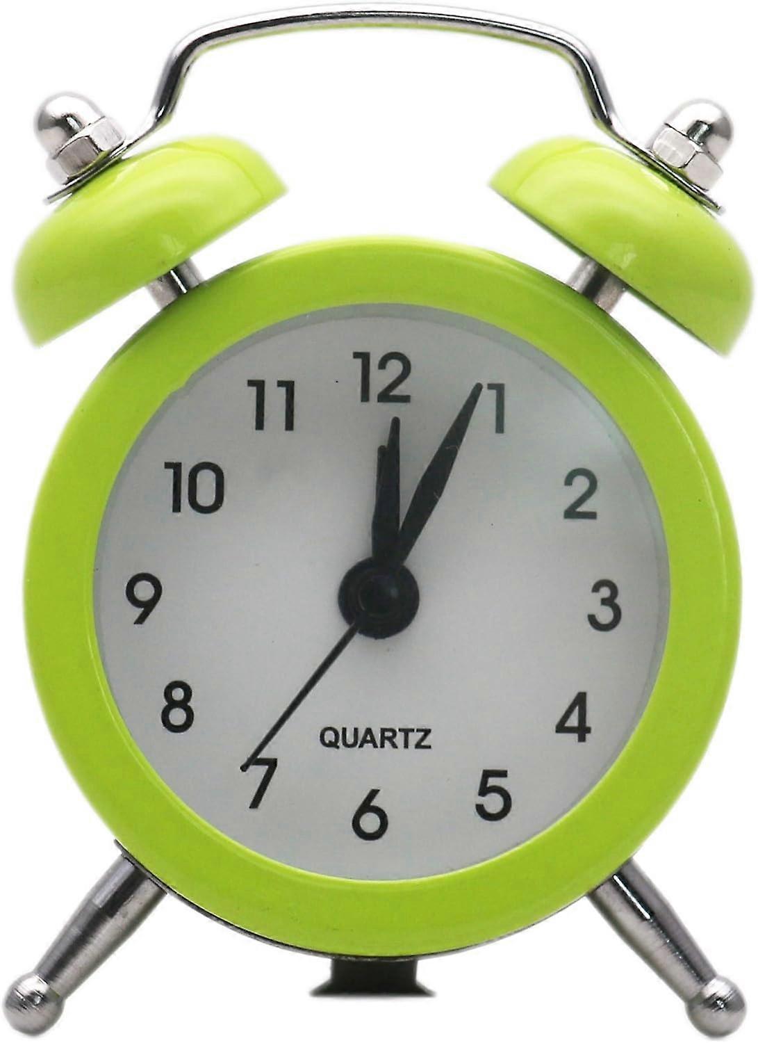 Mini alarm clock cute cartoon round portable metal clock