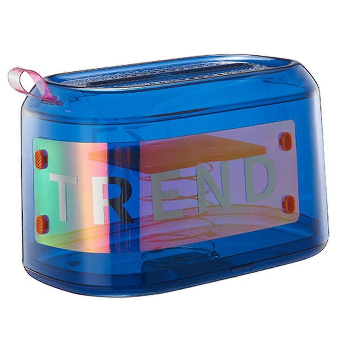 Automatic Lifting Paper Box Desktop Plastic Carton Paper Napkin Storage Rack Restaurant Coffee Table Decoration Blue