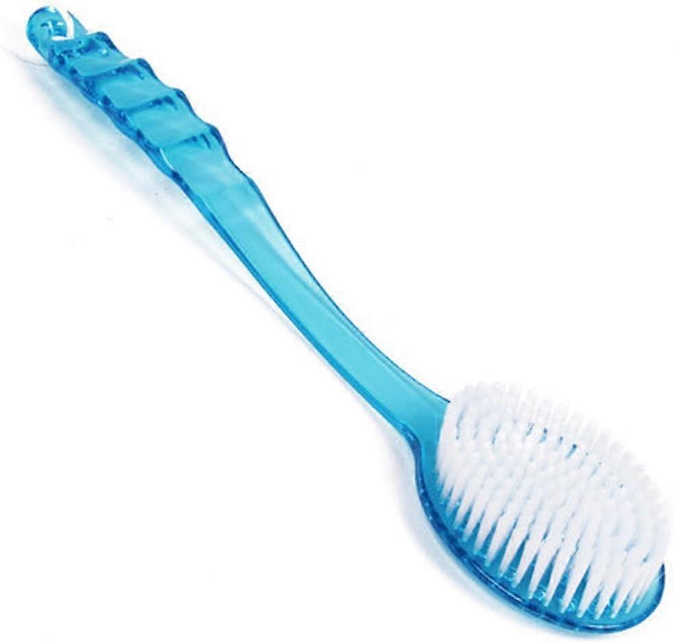 Blue scrubber handle long back massage brush helps with bathing
