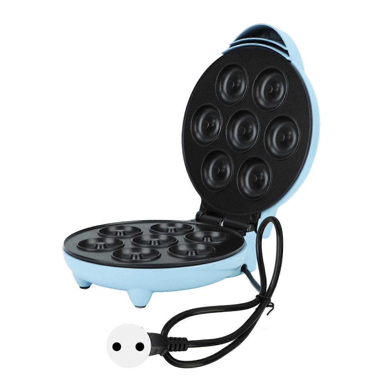 Donut maker facile libération double face chauffage empêcher bâton portable mini machine électrique donut maker pour 7 beignets EU plug 220V bleu