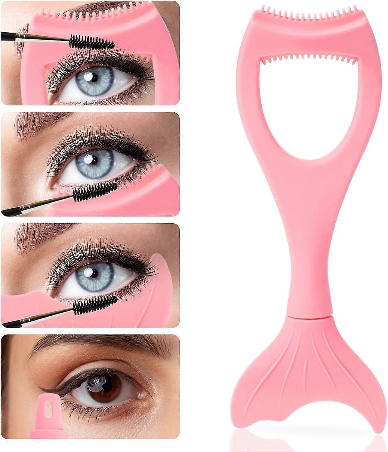 Multi-purpose Mascara Guard, 3 in 1 Upper and Lower Mascara Applicator Tool, Silicone Mermaid Eye Lash Eyeshadow Auxiliary Tool