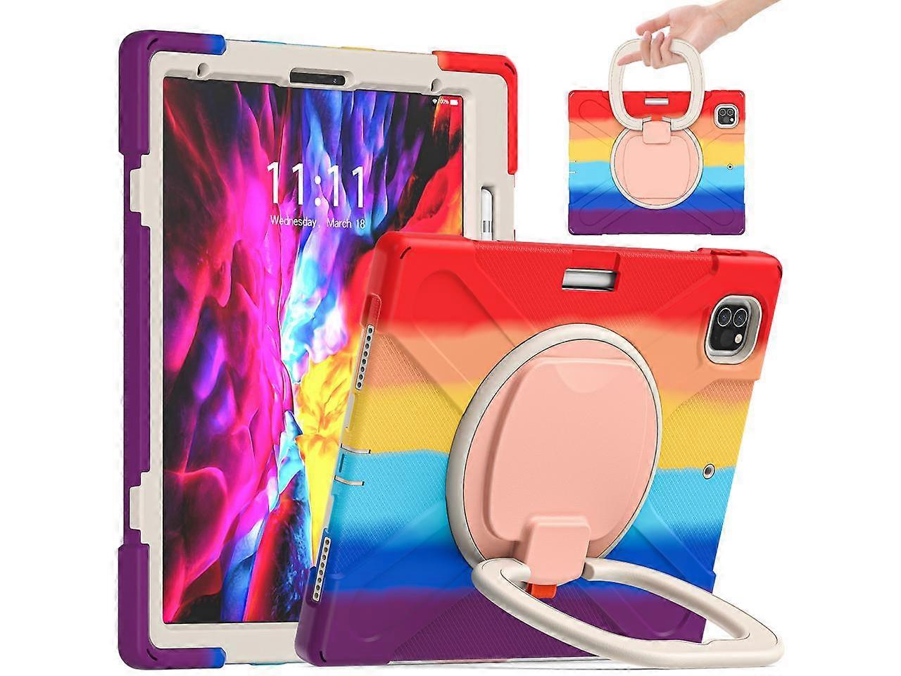 Case for iPad Pro 12.9 2020 4th Generation and iPad Pro 12.9 Inch 2018 3rd Generation, Heavy Duty Shockproof Cover with Rotating Stand / Pencil Holder
